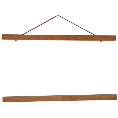 Moderner 40 cm großer magnetischer Bilderrahmen aus Teakholz für Poster und Kunstwerke – Dekorativer Sägespänehalter