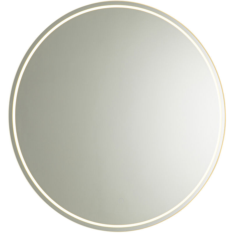 Qazqa Moderner Badezimmerspiegel 80 Cm Inkl. Led Und Touchdimmer - Sebas