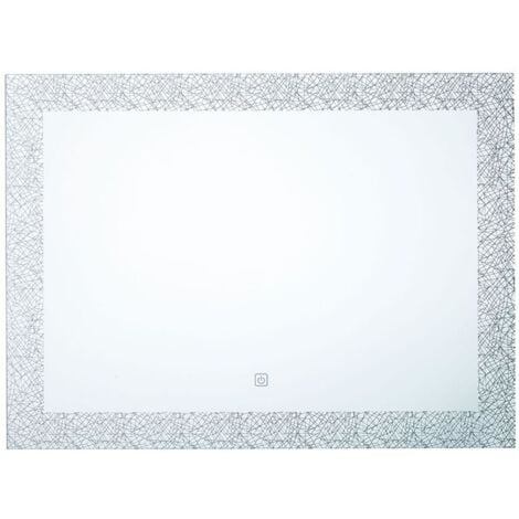 Moderner Badspiegel LED-Beleuchtung rechteckig dekorativ 60 x 80 cm Nexon - Silber