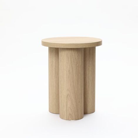 Moderner Beistelltisch aus Holz – runder Couchtisch, kleiner Sofatisch/Dekotisch
