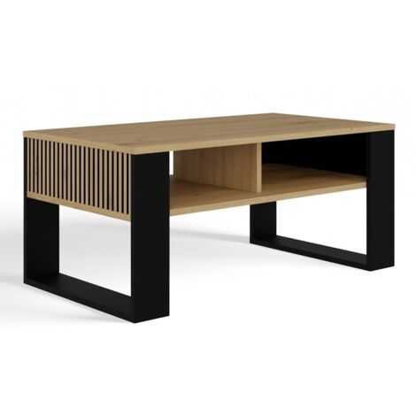 Moderner Couchtisch 2P SLIM, SCHWARZE ARTISAN-EICHE