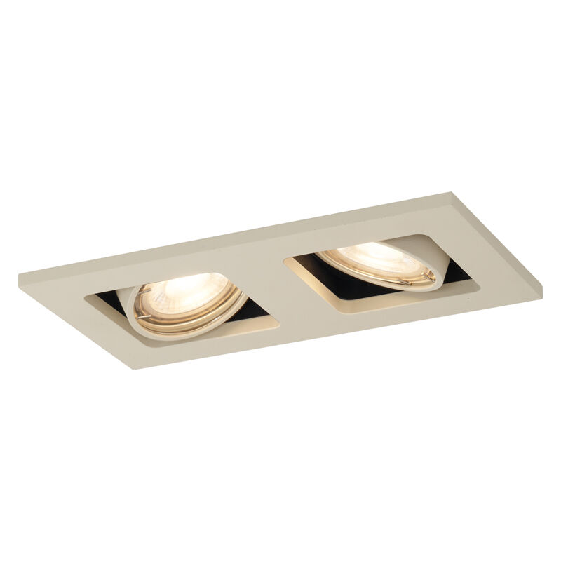 Qazqa - Moderner Einbaustrahler Beige Gu10 50mm Schwenk- Und Drehbar 2-flammig - Qure