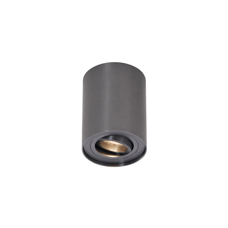 Qazqa Moderner Einbaustrahler Gunmetal Gu10 50mm Schwenkbar - Rondoo Up