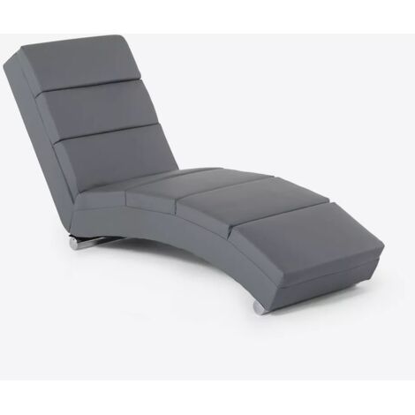 LE ROI DU RELAX Moderner gepolsterter Kunstleder-Sessel Dijon - Grau