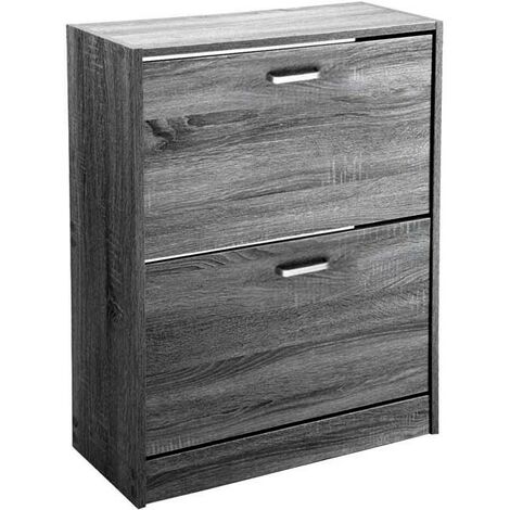 Moderner grauer Schuhschrank 2 schmale Klappen cm 63 x 24 x 81 h