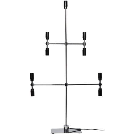 Moderner Kerzenleuchter ,Twice', 5-armig, 9-flammig, E14 Fassungen, Netzbetrieb, Chrom, H 91cm