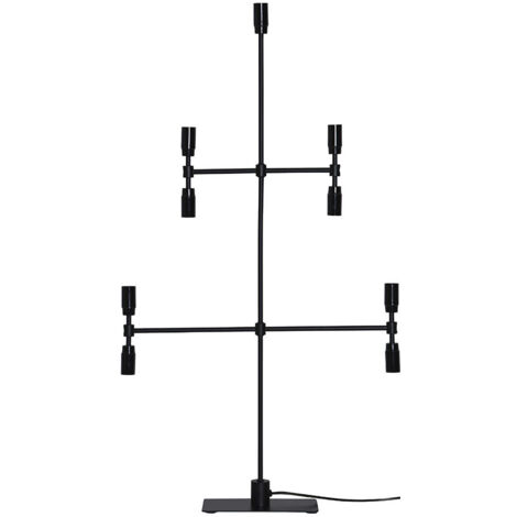 Moderner Kerzenleuchter ,Twice', 5-armig, 9-flammig, E14 Fassungen, Netzbetrieb, schwarz, H 91cm