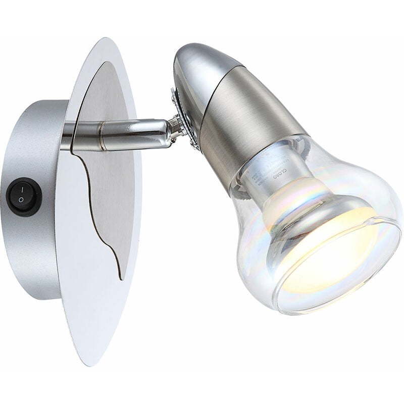 Globo - Praktische LED Strahler nickel matt, chrom Glas klat - satiniert 4W LORDE 54537-1