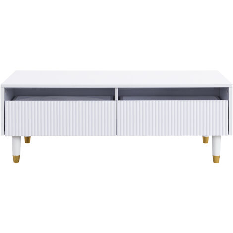 Moderner quadratischer Beistelltisch / Couchtisch aus Sicherheitsglas – 80 cm Seitenlänge. Tischbeine aus MDF in Nussbaum-Holzoptik. Ideal für Esszimmer, Wohnzimmer, Büro und vieles mehr.