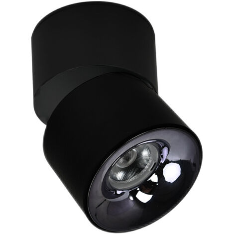 Moderner runder schwarzer Deckenstrahler, beweglich, farbvariable LED 10W BREMA Light Prestige