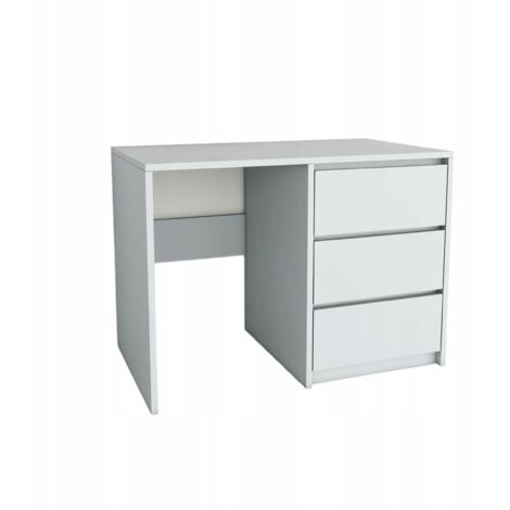 MODERNER SCHREIBTISCH MIT 3 SCHUBLADEN HELLGRAU GRIFFLOSE FRONTEN 96,2X75X50 CM