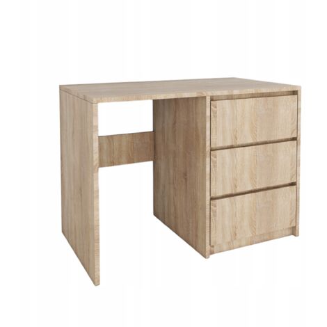 MODERNER SCHREIBTISCH MIT 3 SCHUBLADEN SONOMA EICHE  GRIFFLOS 96,2 X 75 X 50 cm