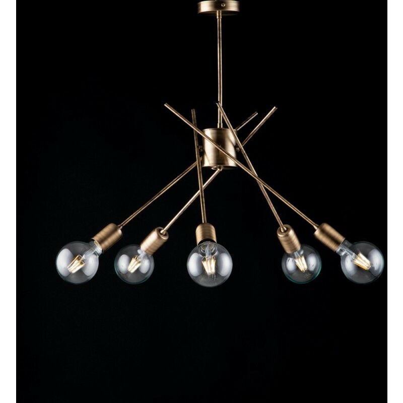 Bonetti Illumina - Moderner urbaner industrieller Kronleuchter aus gebürstetem Eisen 56 cm