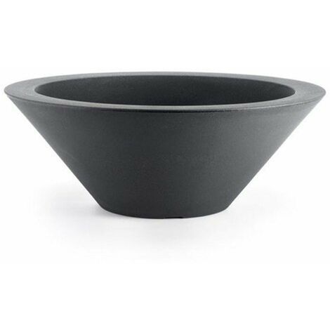 Moderner Vase "Schio Bowl" Essential aus Kunststoff für Gartenvase und Blumen und Pflanzen -60 cm / Anthrazit