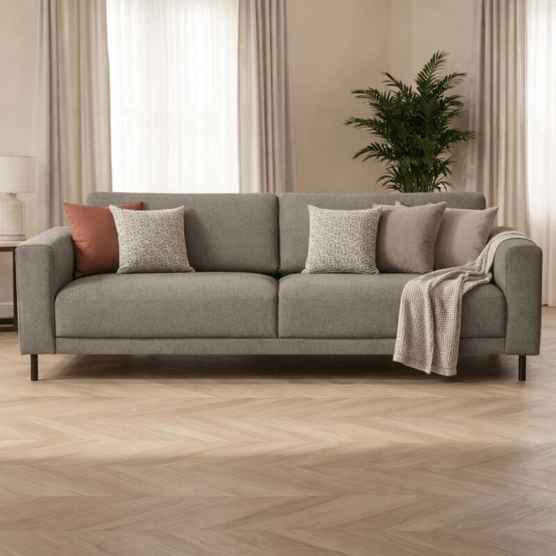 Dimehouse Modernes 3-sitzer-sofa Taupe Stoff Aniko 213x90x78 Cm