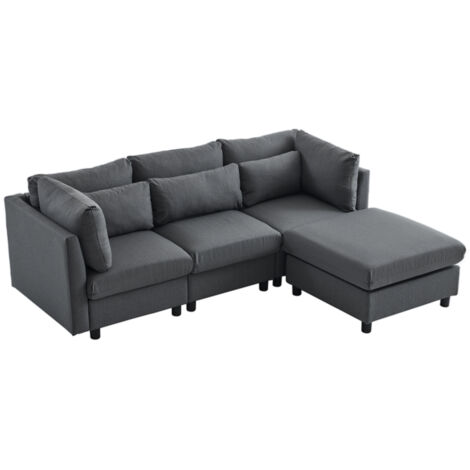 Modernes Design, Polstermöbel, Sofa, Dreisitzer-Sofa, Wohnzimmersofa, Ecksofa mit Fußhocker, L-förmiges Ecksofa, Video verfügbar