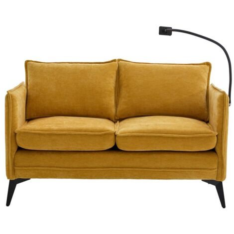 Modernes Doppelsofa Kleines Stoffsofa Sessel mit Lagerung Seitentasche + einstellbare Handy-Halter Geeignet für Wohnzimmer/Schlafzimmer/Balkon