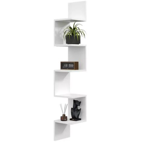 Modernes Eckregal Midi zum Aufhängen – 149 cm, Buche