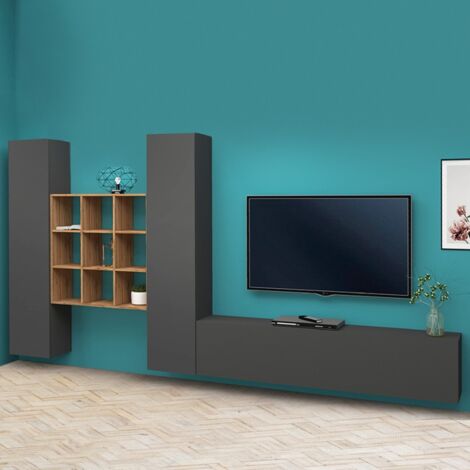 Modernes Hängewandsystem TV-Schrank Bücherregal 2 Schränke Talka RT