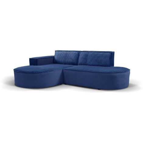 Modernes L-förmiges Designer-Ecksofa Modena Soft Dunkelblau Links