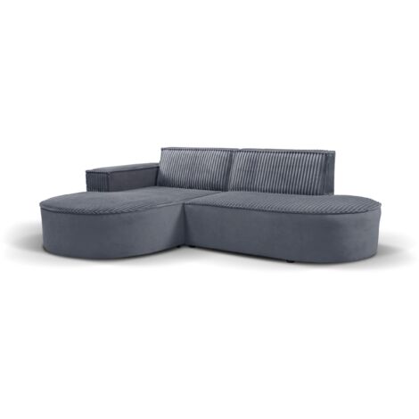 Modernes L-förmiges Designer-Ecksofa Modena Soft Dunkelgrau Links