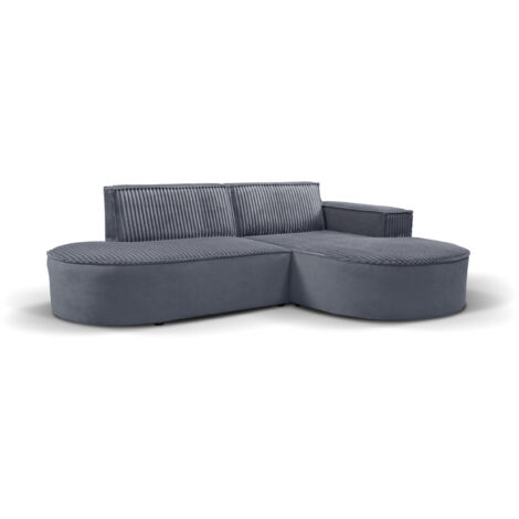 Modernes L-förmiges Designer-Ecksofa Modena Soft Dunkelgrau Rechts