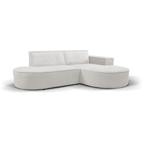 Modernes L-förmiges Designer-Ecksofa Modena Soft Ecru Rechts