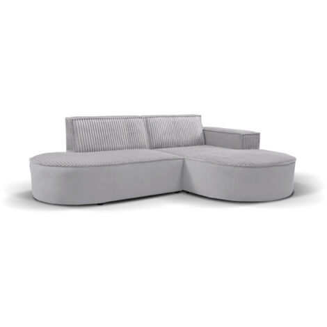Modernes L-förmiges Designer-Ecksofa Modena Soft Hellgrau Rechts