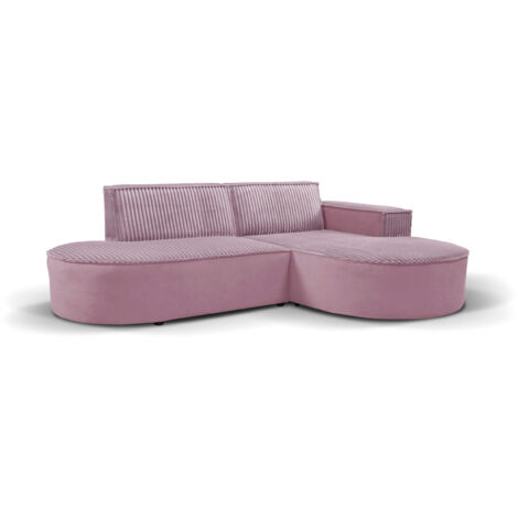 Modernes L-förmiges Designer-Ecksofa Modena Soft Rosa Rechts