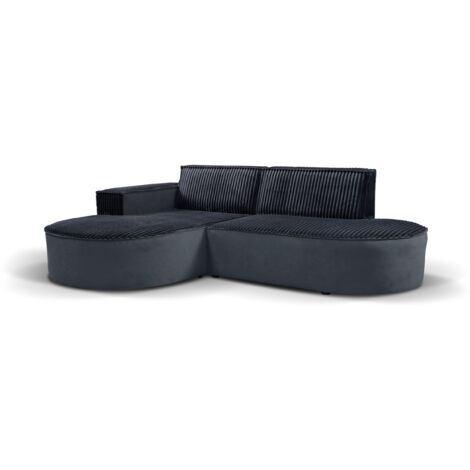 Modernes L-förmiges Designer-Ecksofa Modena Soft Schwarz Links