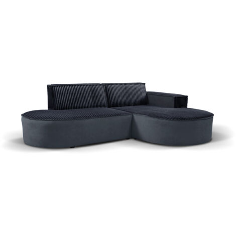 Modernes L-förmiges Designer-Ecksofa Modena Soft Schwarz Rechts