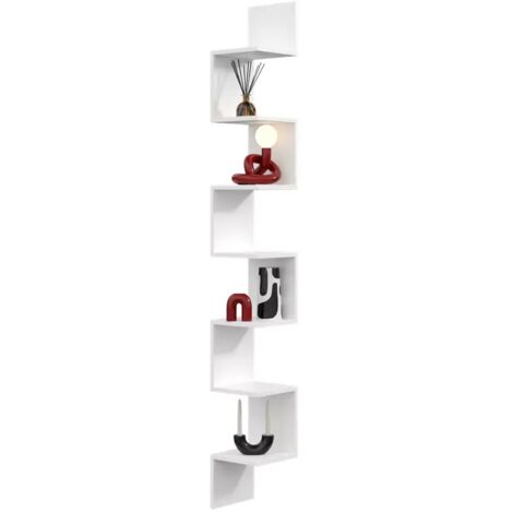 Modernes Maxi-Eckregal zum Aufhängen – 202 cm, Walnuss