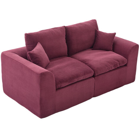 Modernes minimalistisches Stoffsofa Zweisitzer-Wohnzimmersofa Weicher und bequemer Sessel Komplett mit Kissen Freizeitsofa im nordischen Stil Wohnzimmer, Schlafzimmer