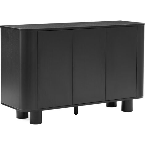 OVIALA Modernes rechteckiges Sideboard mit 3 Türen, L 120 cm, helles Holz