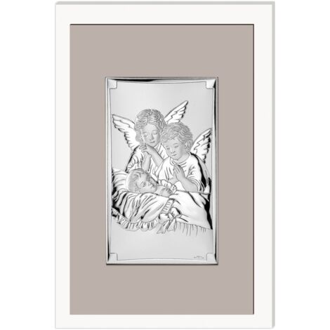 Modernes silbernes Schutzengelbild über dem Bett  Größe: 13x19 cm  Artikelnummer: VL81490/1L