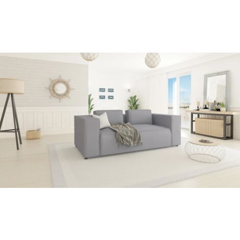 Modernes Sofa 2 sitzer Berto, Grau Luxusmicrofaser