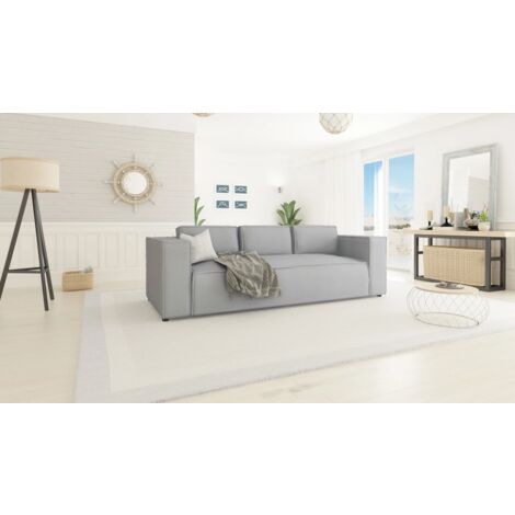 Modernes Sofa 3 sitzer Berto, Grau Luxusmicrofaser