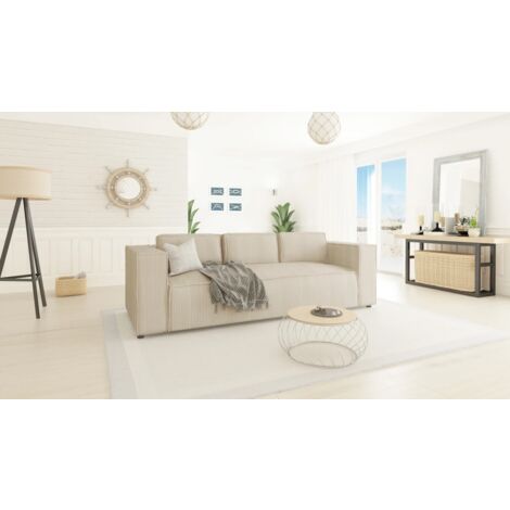 Modernes Sofa 3 sitzer Porto aus Beige Cord