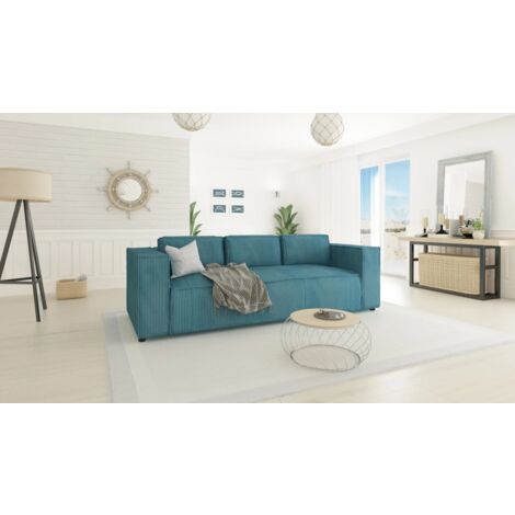 Modernes Sofa 3 sitzer Porto aus Türkis Cord