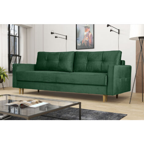 Modernes Sofa Floro - 3-Sitzer mit Schlaffunktion Grün