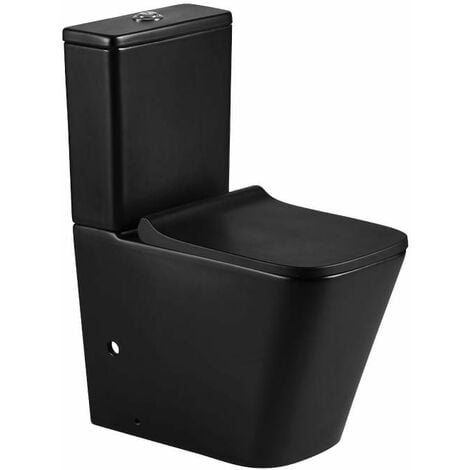Modernes Stand-WC Keramik schwarz PISA niedriger Spülkasten