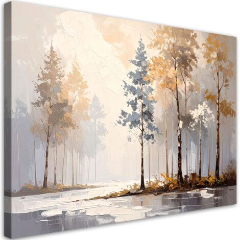Modernes Wandbild für das Wohnzimmer oder Schlafzimmer Wald Bäume Landschaft 60x40 cm