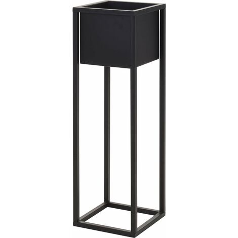 H + S Modernes Wohnzimmer Blumenbeet, 21 x 21 x 70 cm schwarz - Home Styling Collection