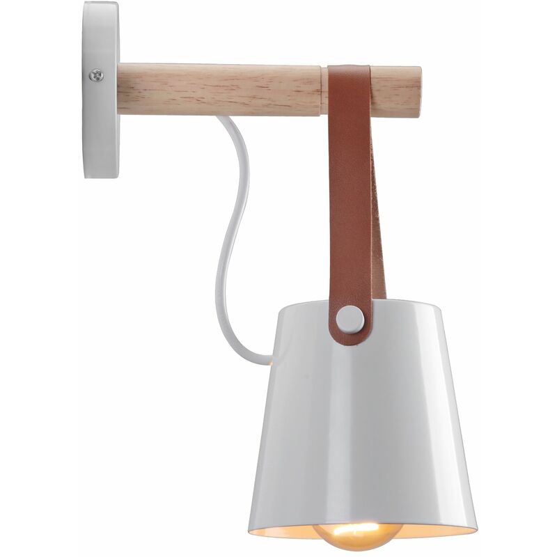 

Stoex - Moderno Aplique de Pared Led Lámpara Nórdicos Madera Blanca Apliques de Pared Interior para Dormitorio Habitación Restaurante Escalera Balcón
