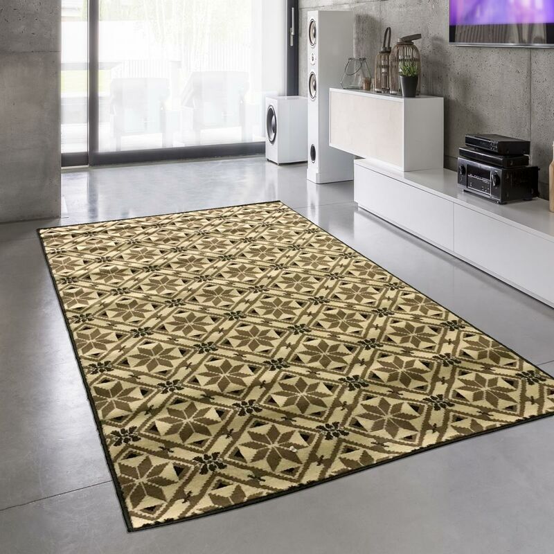 

moderno diseño de alfombra 60x110 cm AC rectangular Teja de cemento azul adaptada Entrada a calefacción por suelo radiante - Beige
