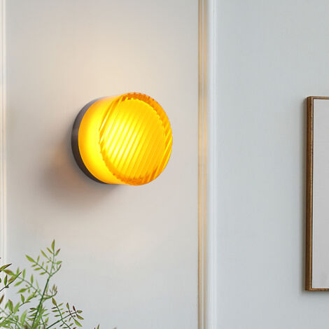 Moderno Lampada da Parete LED Arancione Applique da Parete Interno Creativa Lampada da Muro Ø13.5cm Luce Bianca Calda