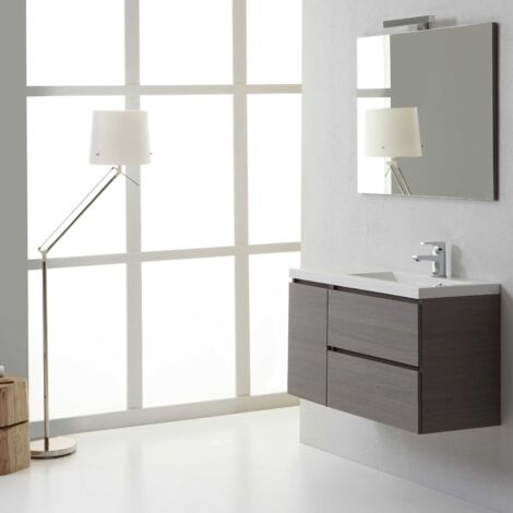Moderno Mobile Bagno Sospeso 90 Cm Destro Manhattan