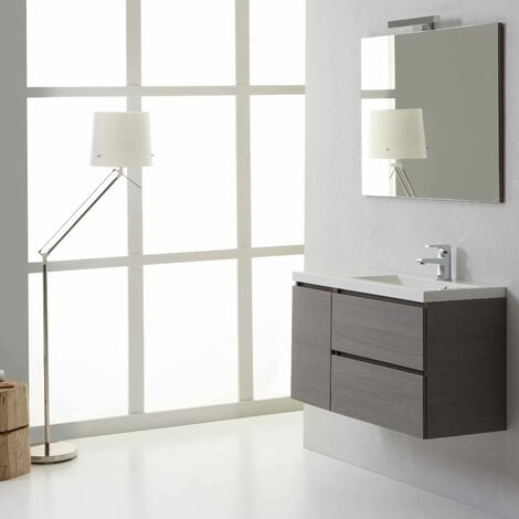 Moderno Mobile Bagno Sospeso 90 Cm Manhattan Destro