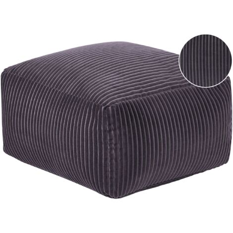 Moderno Pouf Intrecciato da Salotto 50 x 30 cm Motivo Grigio Scuro Mukki