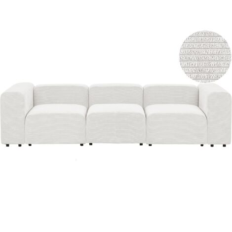 Moderno sofá modular 3 plazas conjunto de sala de estar tapicería de pana blanco Falsterbo